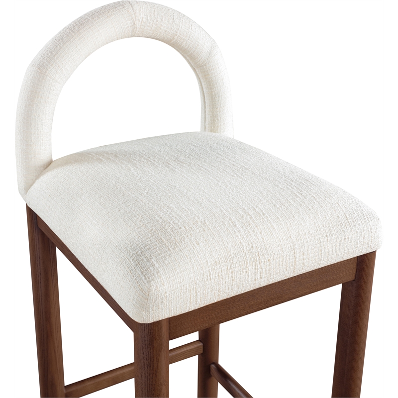 Meridian Furniture Conrad Cream Linen Textured Fabric Counter Stool