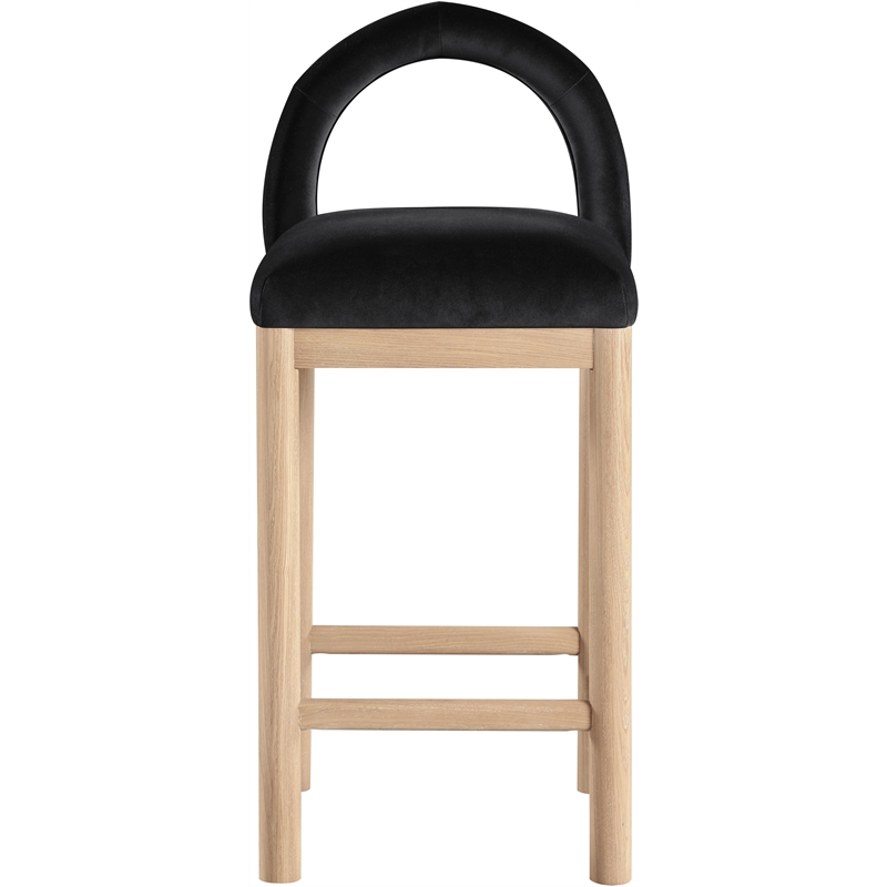 Meridian Furniture Conrad Black Velvet Counter Stool