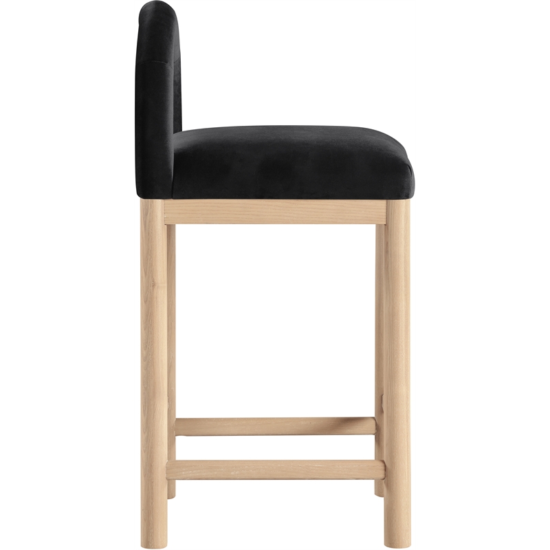 Meridian Furniture Conrad Black Velvet Counter Stool