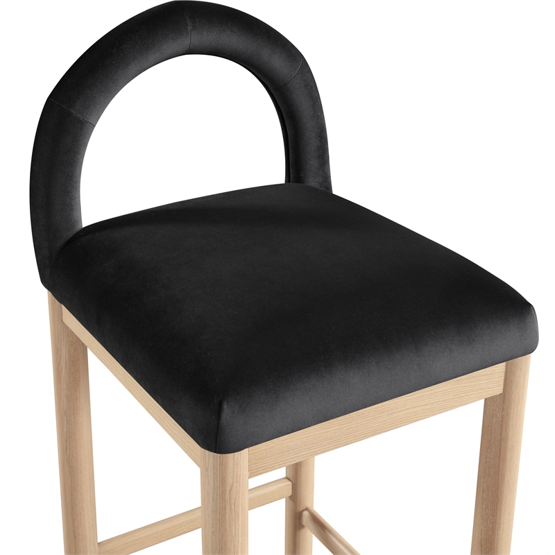 Meridian Furniture Conrad Black Velvet Counter Stool