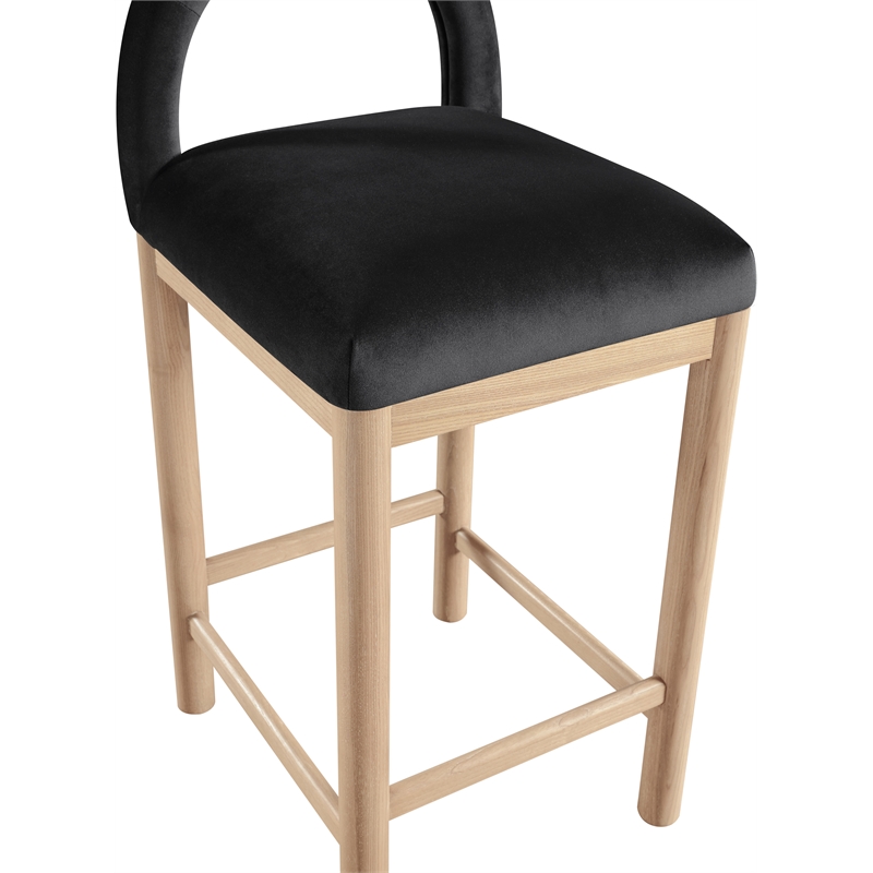 Meridian Furniture Conrad Black Velvet Counter Stool
