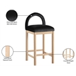 Meridian Furniture Conrad Black Velvet Counter Stool