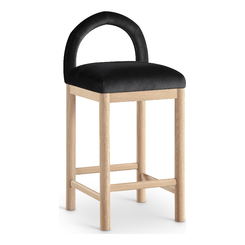 Meridian Furniture Conrad Black Velvet Counter Stool