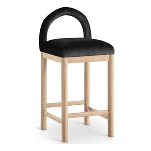Meridian Furniture Conrad Black Velvet Counter Stool