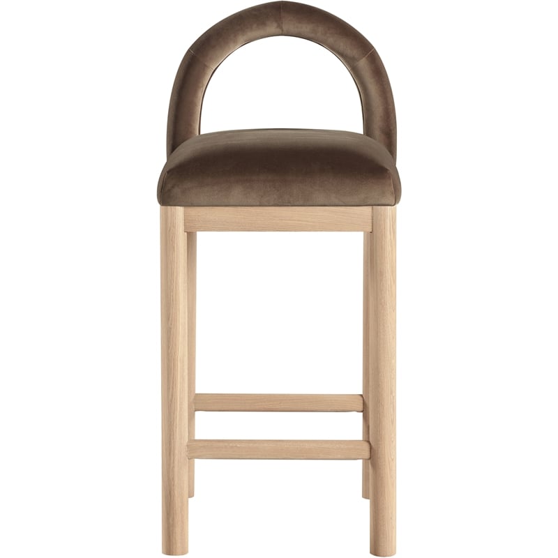 Meridian Furniture Conrad Brown Velvet Counter Stool