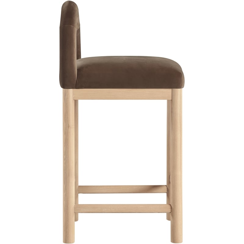 Meridian Furniture Conrad Brown Velvet Counter Stool