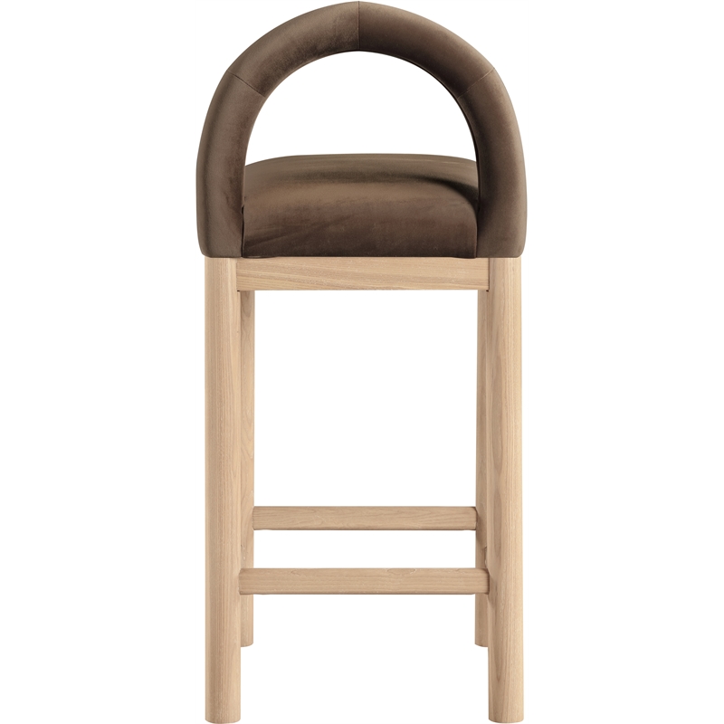 Meridian Furniture Conrad Brown Velvet Counter Stool