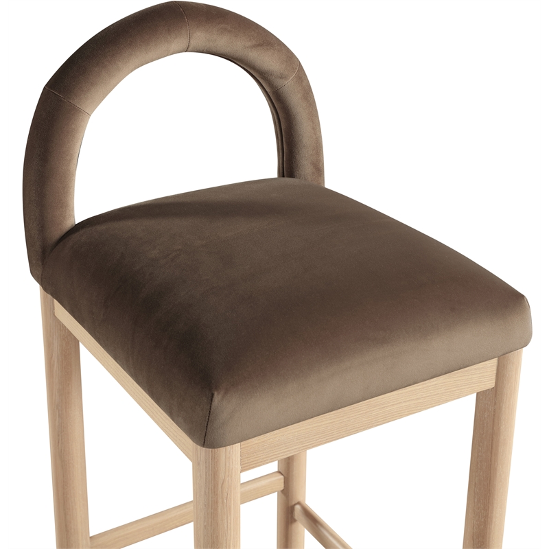 Meridian Furniture Conrad Brown Velvet Counter Stool