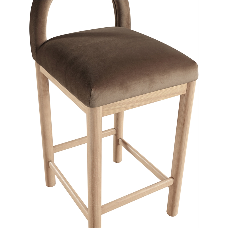 Meridian Furniture Conrad Brown Velvet Counter Stool