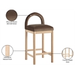 Meridian Furniture Conrad Brown Velvet Counter Stool