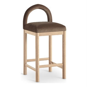 Meridian Furniture Conrad Brown Velvet Counter Stool