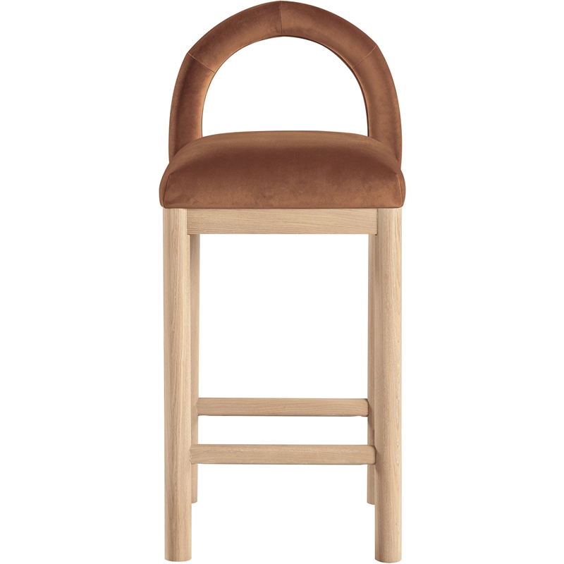 Meridian Furniture Conrad Cognac Velvet Counter Stool