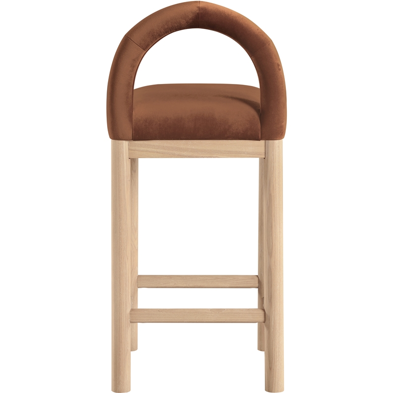 Meridian Furniture Conrad Cognac Velvet Counter Stool