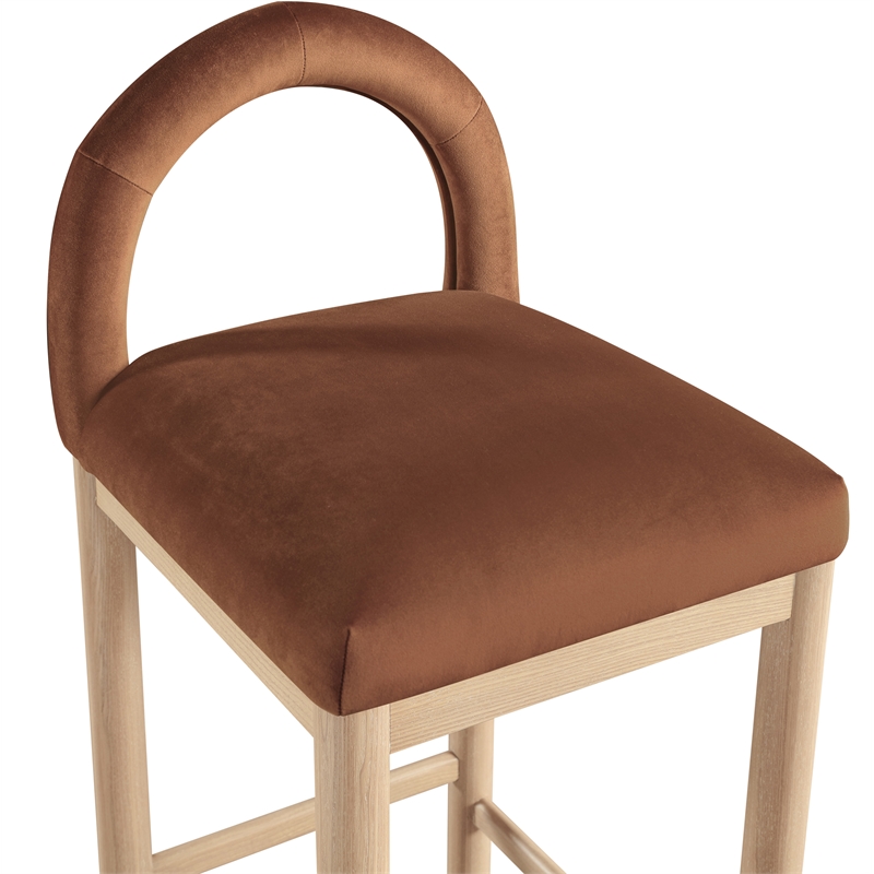 Meridian Furniture Conrad Cognac Velvet Counter Stool