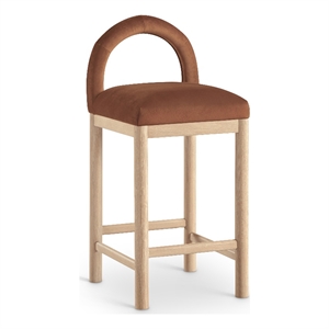 Meridian Furniture Conrad Cognac Velvet Counter Stool