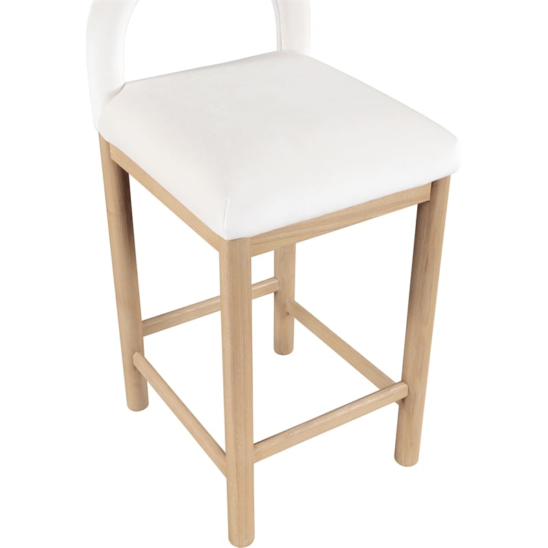 Meridian Furniture Conrad Cream Velvet Counter Stool