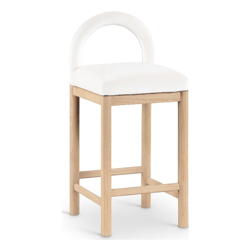 Meridian Furniture Conrad Cream Velvet Counter Stool