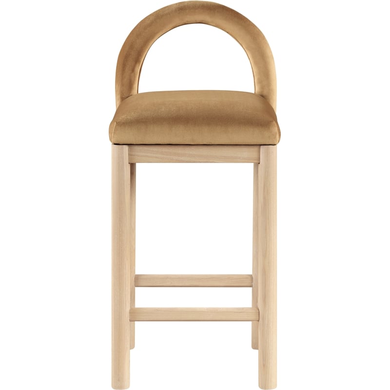 Meridian Furniture Conrad Saddle Velvet Counter Stool
