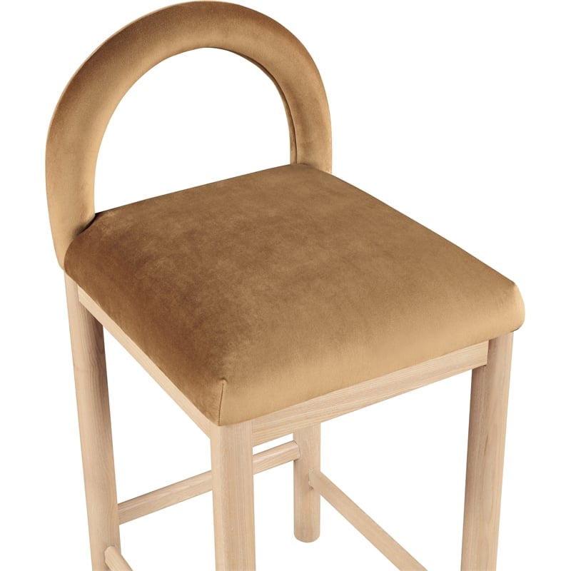 Meridian Furniture Conrad Saddle Velvet Counter Stool