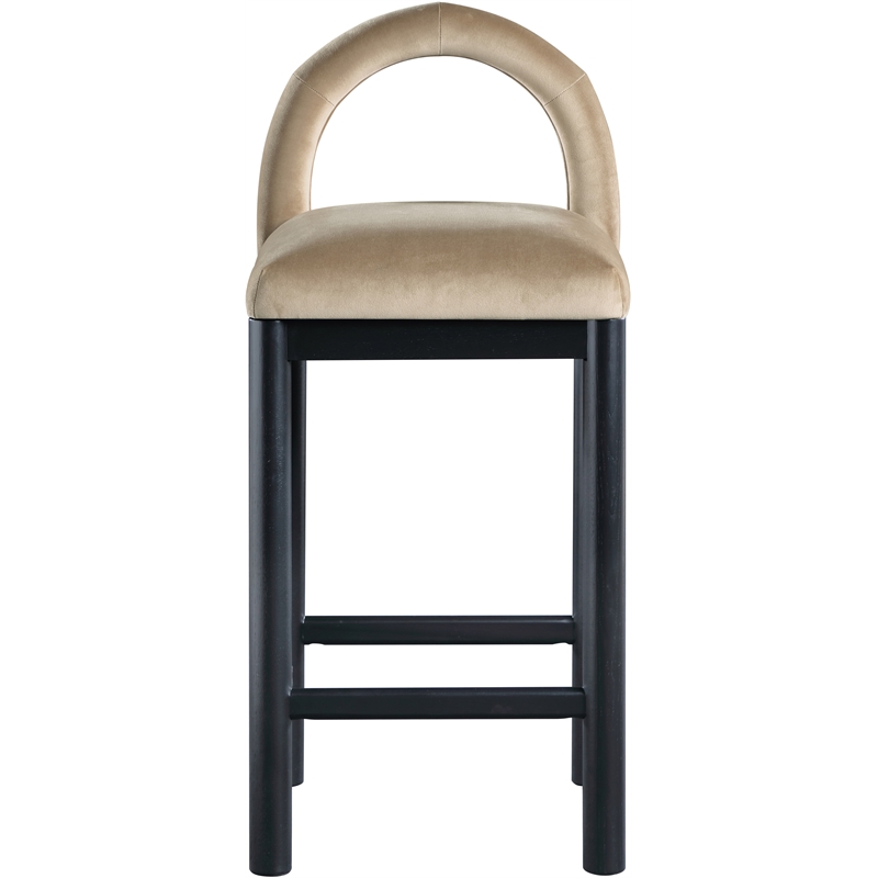 Meridian Furniture Conrad Beige Velvet Counter Stool