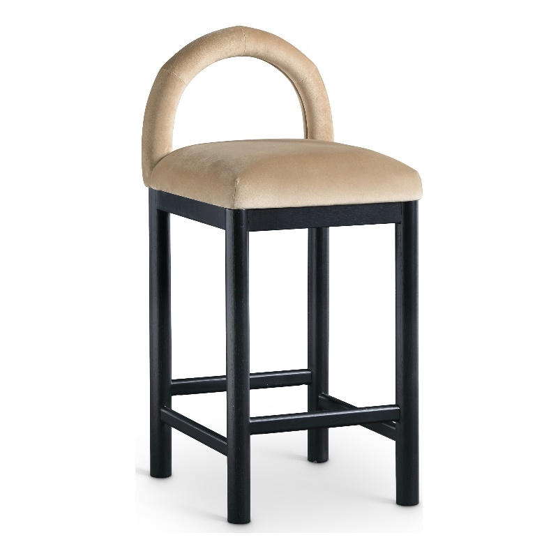 Meridian Furniture Conrad Beige Velvet Counter Stool