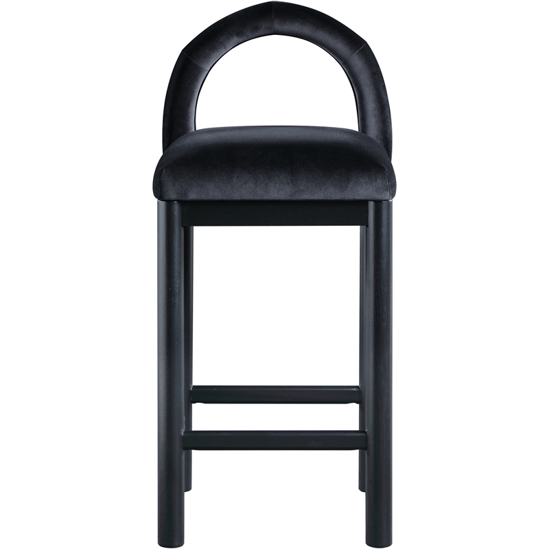 Meridian Furniture Conrad Black Velvet Counter Stool