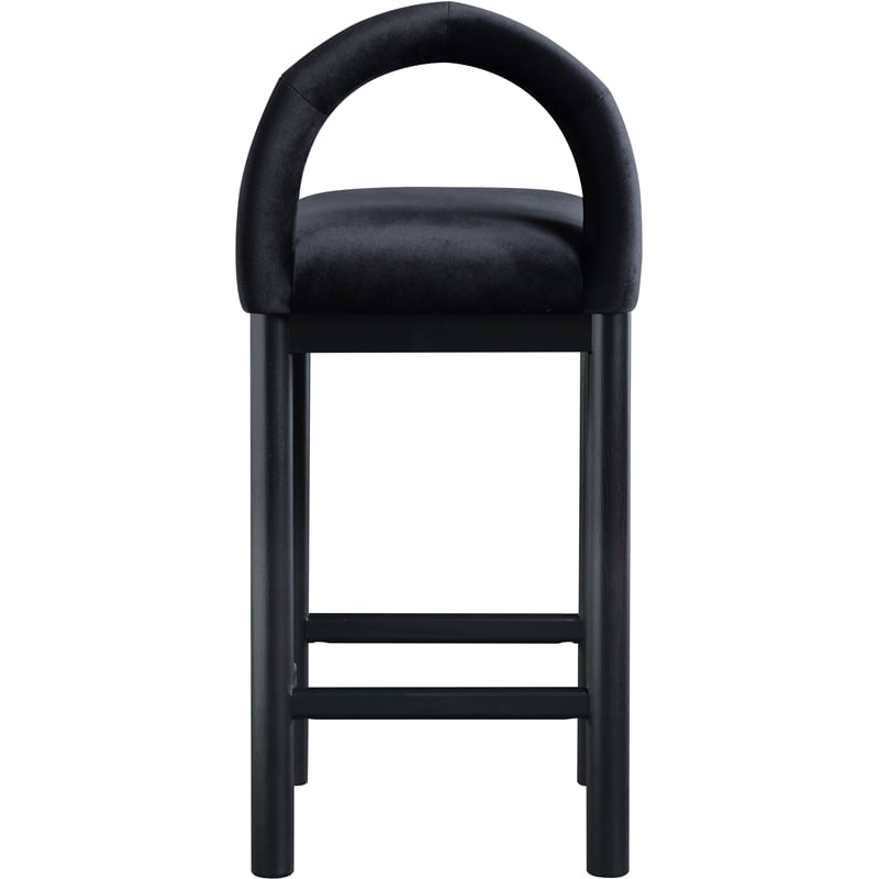 Meridian Furniture Conrad Black Velvet Counter Stool