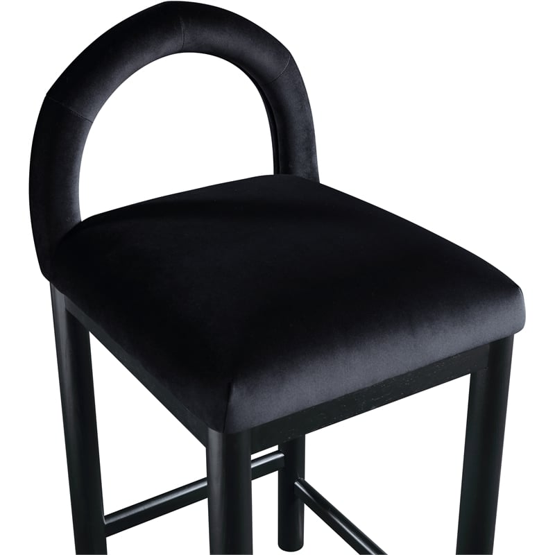 Meridian Furniture Conrad Black Velvet Counter Stool