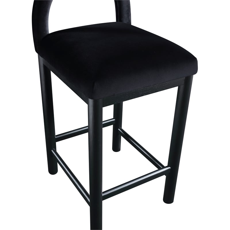 Meridian Furniture Conrad Black Velvet Counter Stool