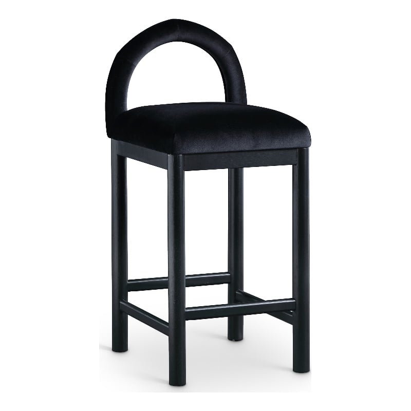 Meridian Furniture Conrad Black Velvet Counter Stool