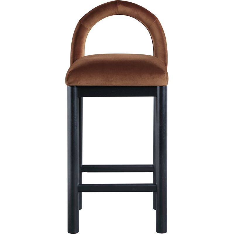 Meridian Furniture Conrad Cognac Velvet Counter Stool
