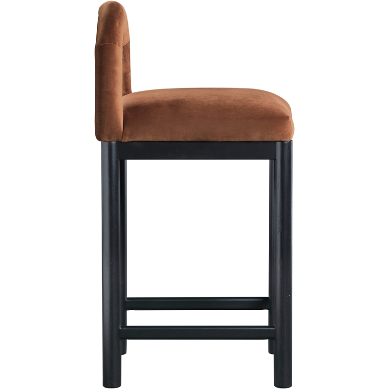 Meridian Furniture Conrad Cognac Velvet Counter Stool