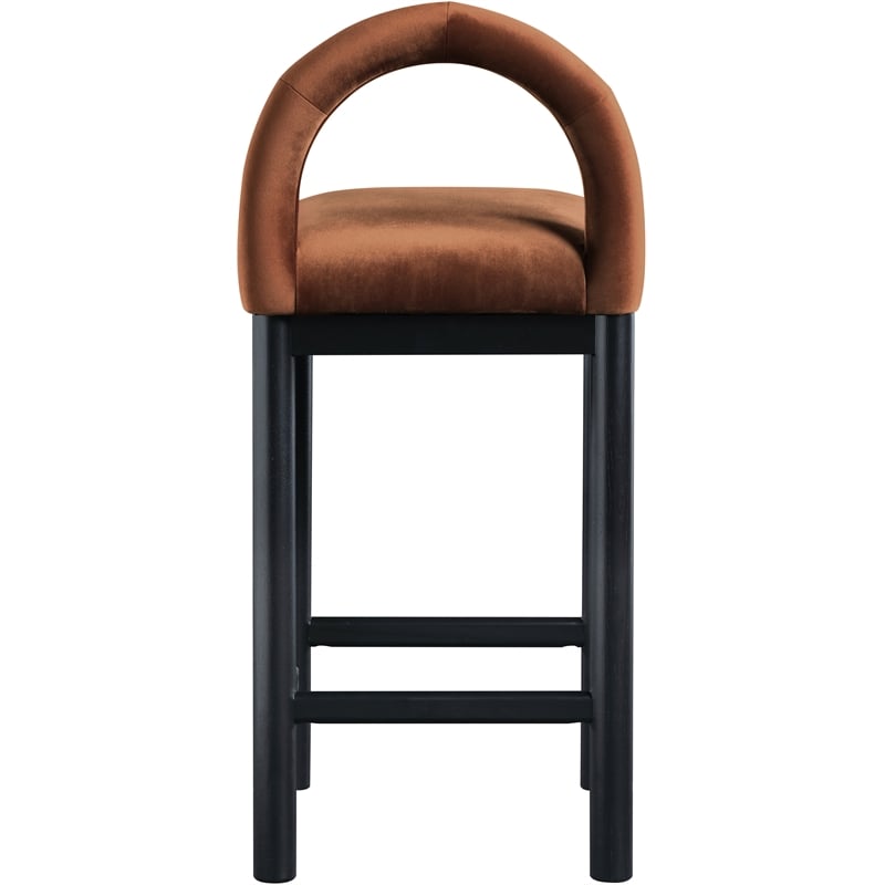 Meridian Furniture Conrad Cognac Velvet Counter Stool