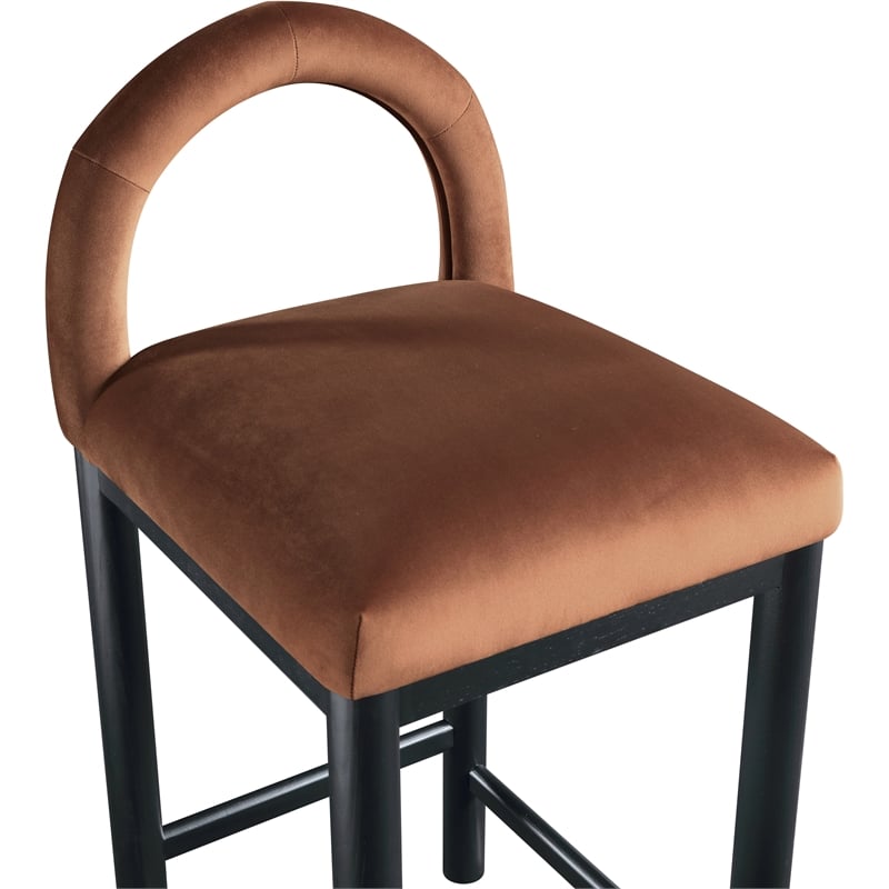 Meridian Furniture Conrad Cognac Velvet Counter Stool