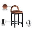 Meridian Furniture Conrad Cognac Velvet Counter Stool