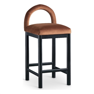 Meridian Furniture Conrad Cognac Velvet Counter Stool