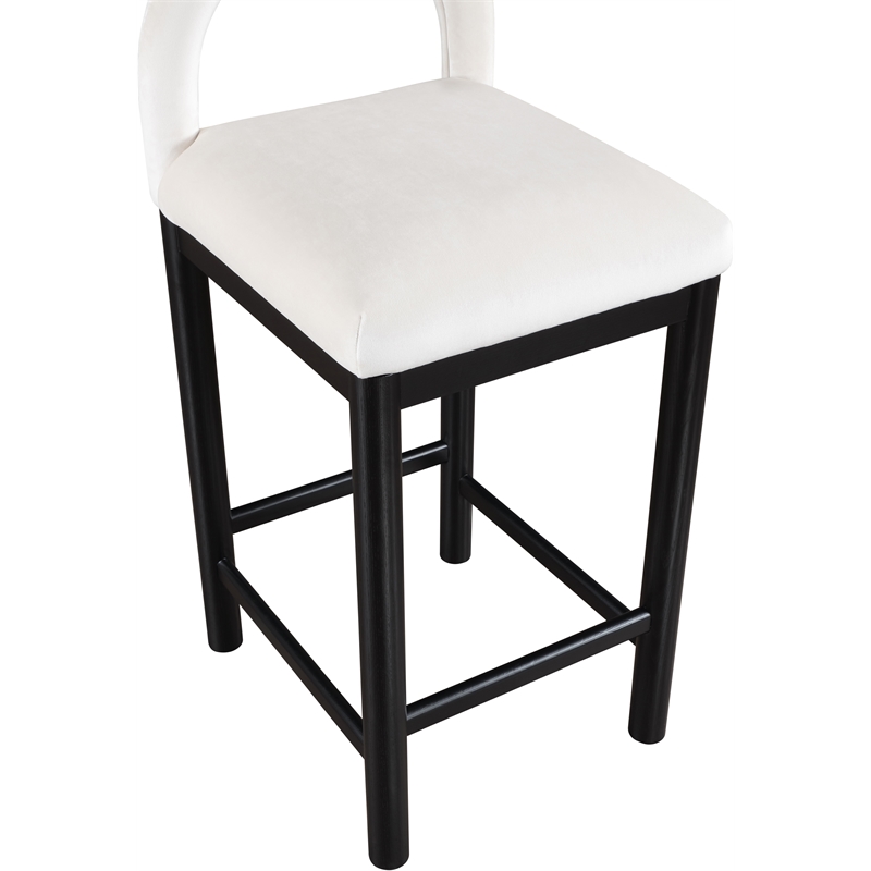 Meridian Furniture Conrad Cream Velvet Counter Stool