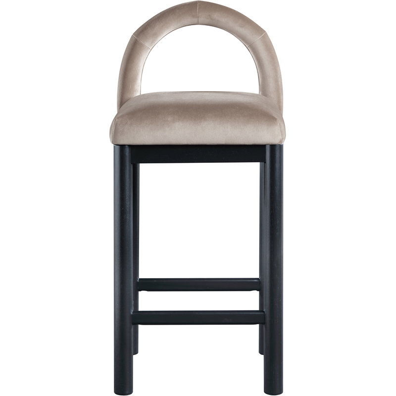 Meridian Furniture Conrad Taupe Velvet Counter Stool