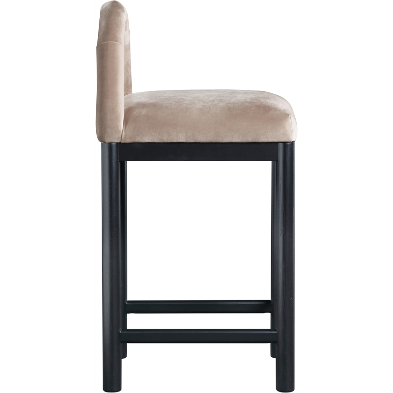 Meridian Furniture Conrad Taupe Velvet Counter Stool