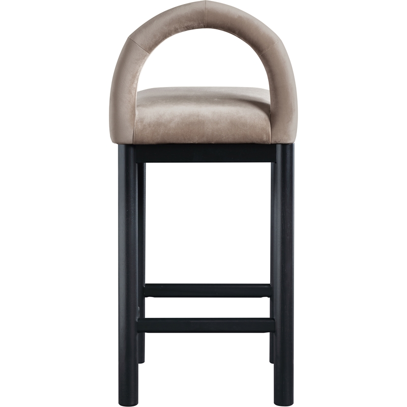 Meridian Furniture Conrad Taupe Velvet Counter Stool