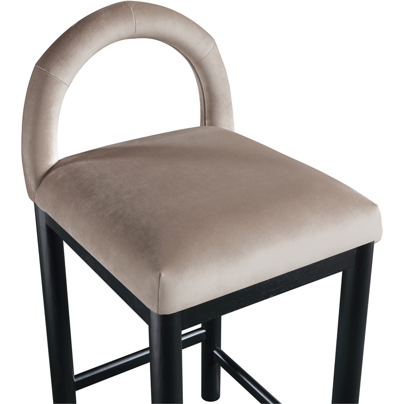Meridian Furniture Conrad Taupe Velvet Counter Stool