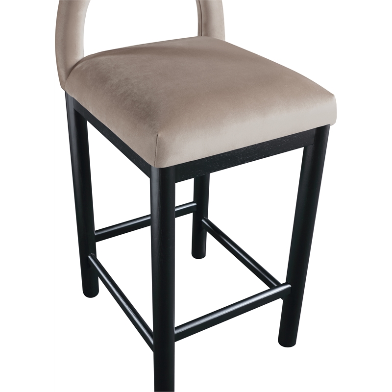 Meridian Furniture Conrad Taupe Velvet Counter Stool
