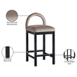 Meridian Furniture Conrad Taupe Velvet Counter Stool
