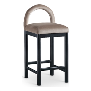 Meridian Furniture Conrad Taupe Velvet Counter Stool
