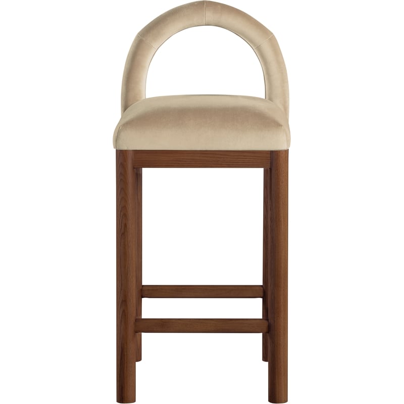 Meridian Furniture Conrad Beige Velvet Counter Stool