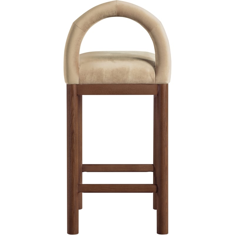 Meridian Furniture Conrad Beige Velvet Counter Stool