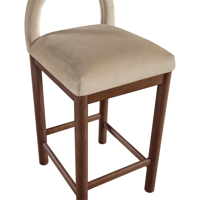 Meridian Furniture Conrad Beige Velvet Counter Stool