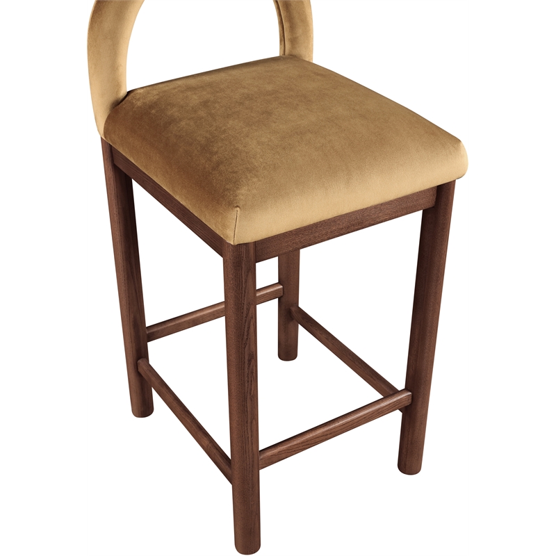 Meridian Furniture Conrad Saddle Velvet Counter Stool