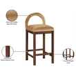 Meridian Furniture Conrad Saddle Velvet Counter Stool