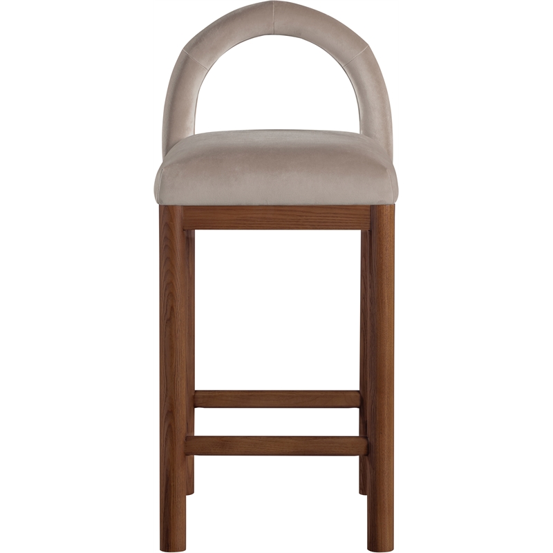 Meridian Furniture Conrad Taupe Velvet Counter Stool